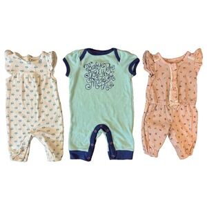 Caters Cloud Island Baby Girl Newborn Pants Rompers Outfits Lot Made For This